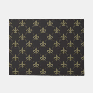 Luxus Black Gold Lilie Muster Fußmatte