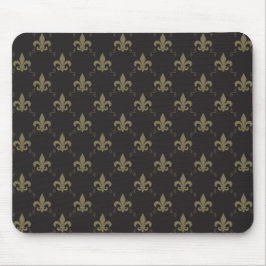 Luxus Black Gold Lilie Muster Mousepad