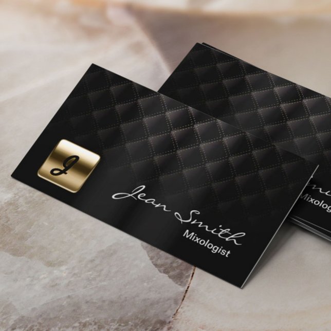 Luxus Black & Gold Mixologist Business Card Visitenkarte (Von Creator hochgeladen)
