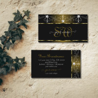 Luxus Black Gold Verziert Sparkle Jewels Initials