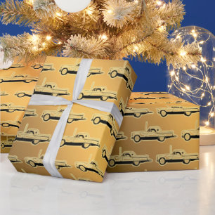 Luxus Black Gold Vintage Car Geschenkpapier