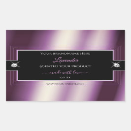 Luxus Black Lila Shiny Brilliants Produktetikett Rechteckiger Aufkleber