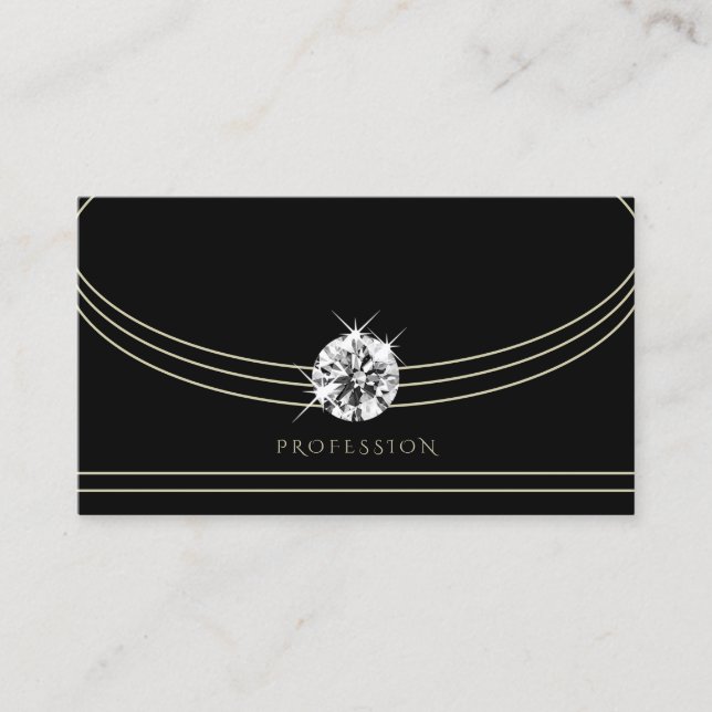 Luxus Black Platinum Farben Helle Imitate Diamonds Visitenkarte (Vorderseite)