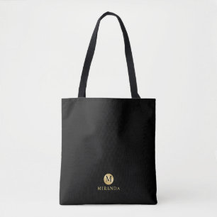 Luxus Black und Gold Personalisiert Monogramm