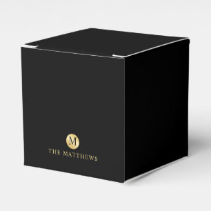 Luxus Black und Gold Personalisiert Monogramm Geschenkschachtel