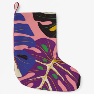 Luxus-Blatt Art Deco Tapete. Naturhintergrund. Kleiner Weihnachtsstrumpf