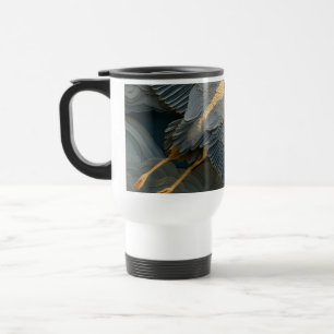 Luxus-Blau-Gold-Marmor-Wellentravel-Mug – Elegant Reisebecher
