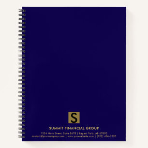 Luxus-Blau-Gold-Professionelles-Geschenk Notizbuch