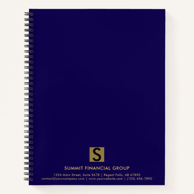 Luxus-Blau-Gold-Professionelles-Geschenk Notizbuch (Vorderseite)