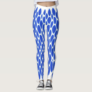 Luxus-Blau-Python-Hautmuster Leggings