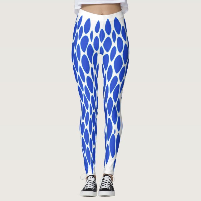 Luxus-Blau-Python-Hautmuster Leggings (Vorderseite)