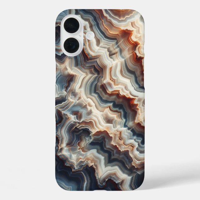 Luxus-Blau- und Bernstein-Achat-Handyhülle - Kompl Case-Mate iPhone Hülle (Rückseite)