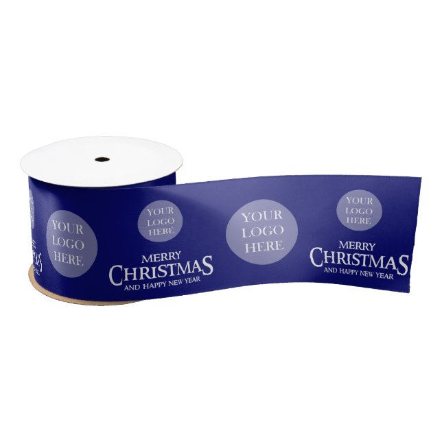 Luxus Blue Company Weihnachts-Logo Satinband (Spule)