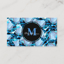 Luxus Blue Crystal Jewel Gem Design Business Card Visitenkarte