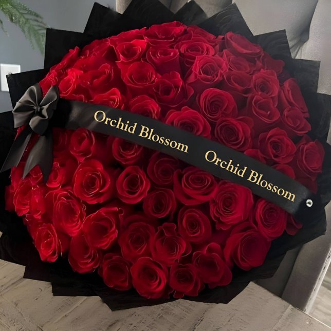 Luxus-Blume-Business mit Black Gold Satinband (Luxury Flower Business Branded Black Gold Satin Ribbon)