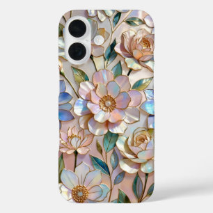 Luxus-Blumen-Buntglas-Handyhülle Pastell iPhone 16 Hülle