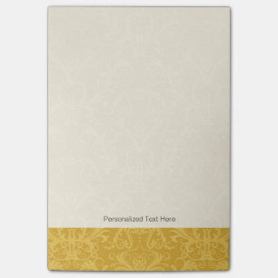 Luxus-Blumentapete in Gold Post-it Klebezettel