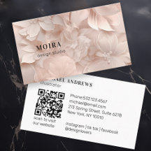 Luxus, Blush-Beige, Blume, Salon, QR-Code