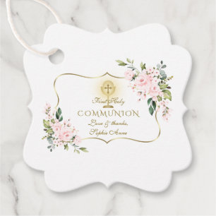 Luxus Blush Blume Gold Cross Heilige Kommune Geschenkanhänger