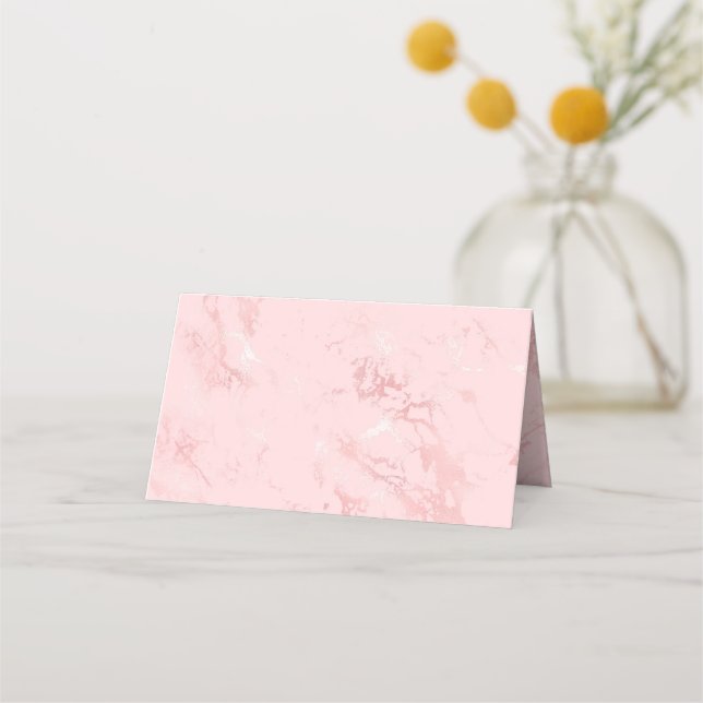 Luxus Blush Pink Marmor Blank Platzkarte (Vorderseite)