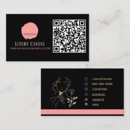 Luxus Blush Pink QR Code Beauty Business Card Visitenkarte