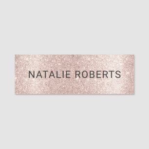 Luxus Blush Rose Gold Glitzer Schönheitssalon Well Namensschild