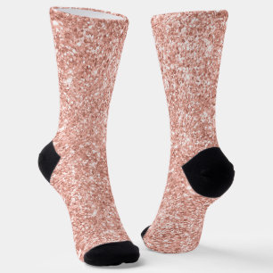 Luxus Blush Rose Gold Glitzer Socken