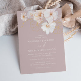 Luxus Blush Wildblumen GoldWedding Einladung