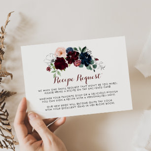 Luxus-Boho-Blumen-Hochzeitsrezept-Anfrage Begleitkarte