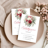 Luxus-Boho-Blumen-Rot-Weiß-RSVP-Beilage