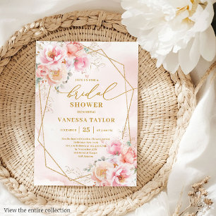 Luxus Boho Blush Gold Brautparty laden Einladung