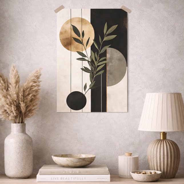 Luxus-Boho-Botanik-Geometrie-Minimal-Schwarz-Gold Poster (Von Creator hochgeladen)