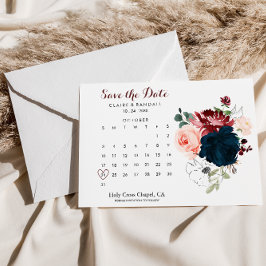 Luxus Boho farbenfroher Blumenkalender Save the Da Date