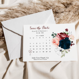 Luxus Boho farbenfroher Blumenkalender Save the Da Save The Date