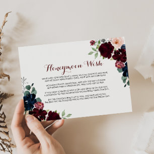 Luxus Boho Farbige Florale Hochzeitswunsch Begleitkarte