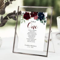 Luxus Boho Floral Tischnummer 1 Sitzplan
