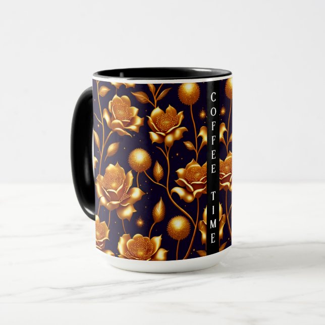 Luxus Boho Gold Rose Moderne Kollektion Tasse (Vorderseite Links)