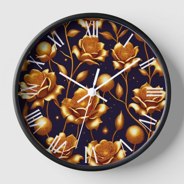Luxus Boho Gold Rose Moderne Kollektion Uhr (Vorderseite)