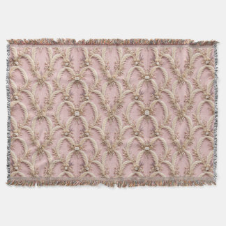 Luxus-Boho-Rosa-Pampasgras-Wurfdecke - Staub Decke