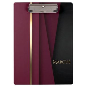 Luxus-Bordeaux-Gold Elegant Einfach Glamourös Klemmbrett