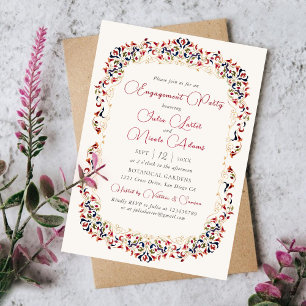 Luxus Botanical Floral Paisley Engagement Party Einladung