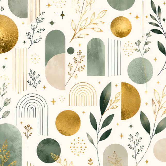 Luxus-Botanik-Gold-Geometrie-Geschenkpapier  Geschenkpapier (Luxury Botanical Gold Geometric Wrapping Paper)