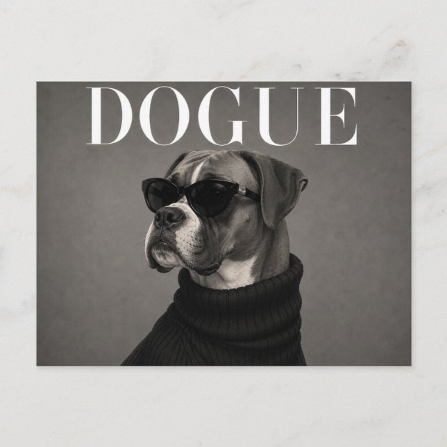 Luxus-Boxer-Hundeporträt Postkarte (Vorderseite)