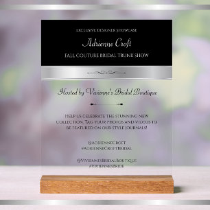 Luxus-Braut-Boutique-Shop Trunk Show Acryl Acrylschild