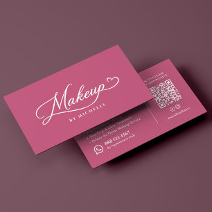 Luxus-Braut-Make-up-Artist Pink Script Visitenkarte