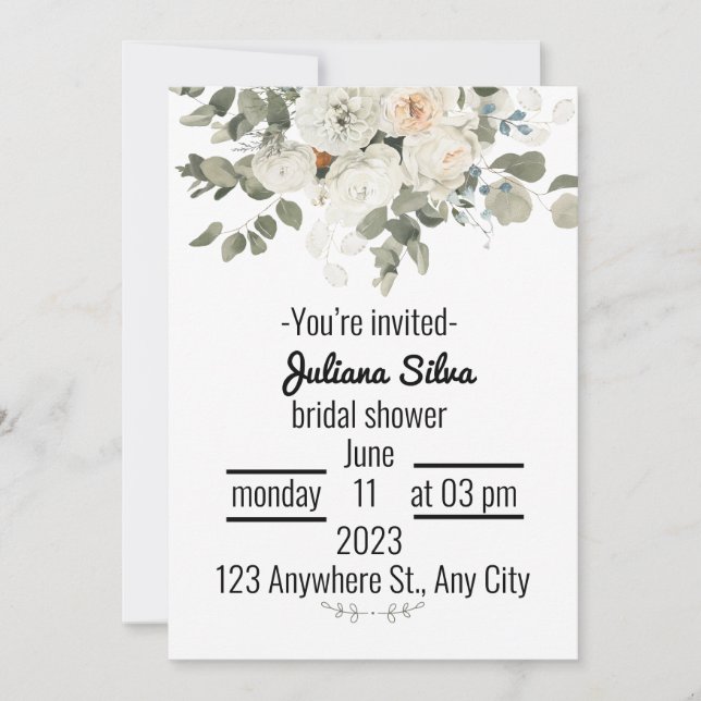 Luxus Brautparty Hochzeitseinladung Einladung (Vorderseite)