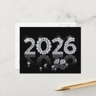 Luxus Brillanten Neujahr 2026 Feiertagspostkarte