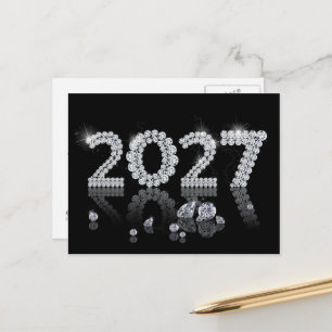 Luxus Brillanten Neujahr 2027 Feiertagspostkarte