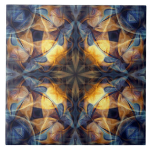 Luxus, buntes Ziermuster, marineblau Fliese