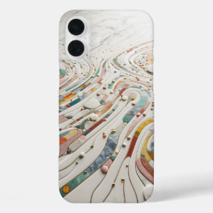 Luxus-Buntkiesel-Stein-Handyhülle - Elegant iPhone 16 Plus Hülle